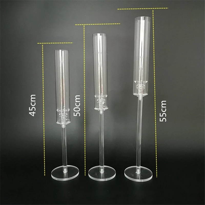 Acrylic Candlestick Centerpieces, Road Lead Candelabra, Centerpieces for Wedding, Christmas Decor, 3 Pcs: WHITE