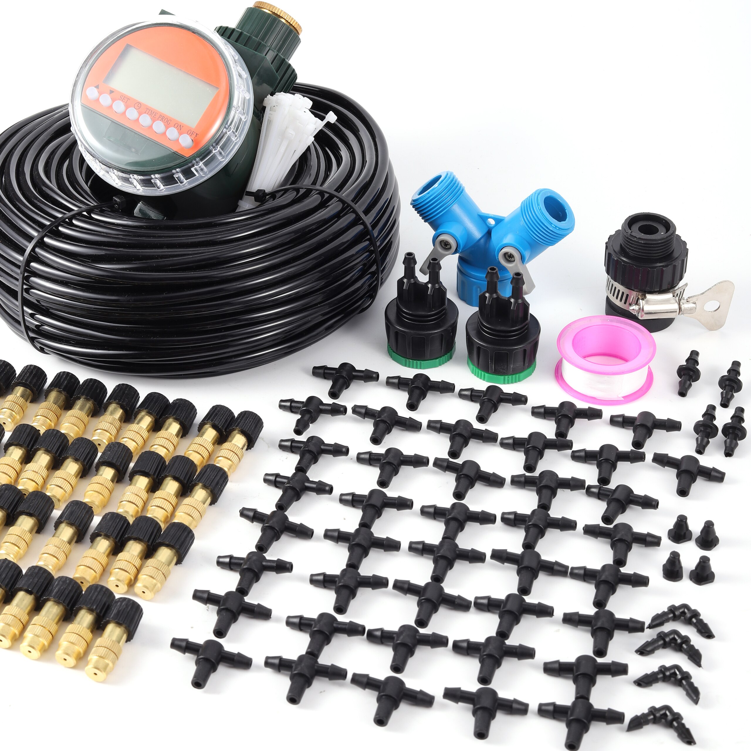 Garden Digital Water Timer Control Automatic Irrigation System Atomizing Nozzle Self Watering Kit Roof Cooling Humidify Device