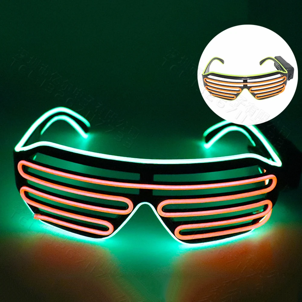 Lunettes rave néon à obturateur clignotant à LED, lueur dans l'obscurité, nuances, Noël, fête d'Halloween: Orange