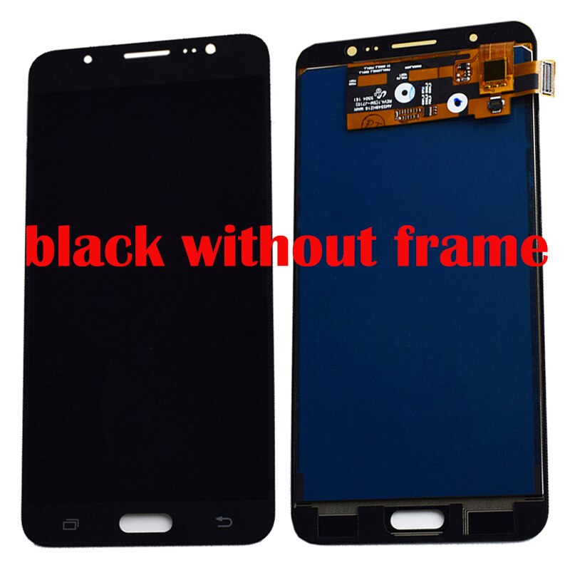 Til samsung galaxy  j7 lcd screen  j710 j710f j710m j710mn j710h lcd display screen touch screen digitizer assembly frame: Sort uden ramme