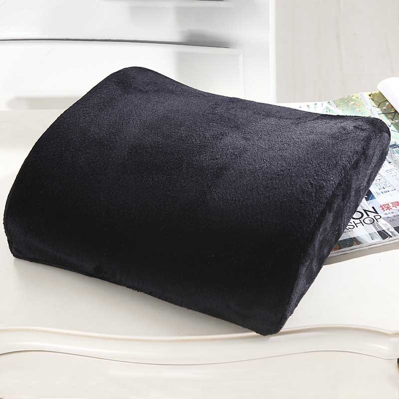High-Resilience Memory Foam Cushion Newest Lumbar Back Support Cushion Relief Pillow for Office Home Car Travel Booster Seat: Black