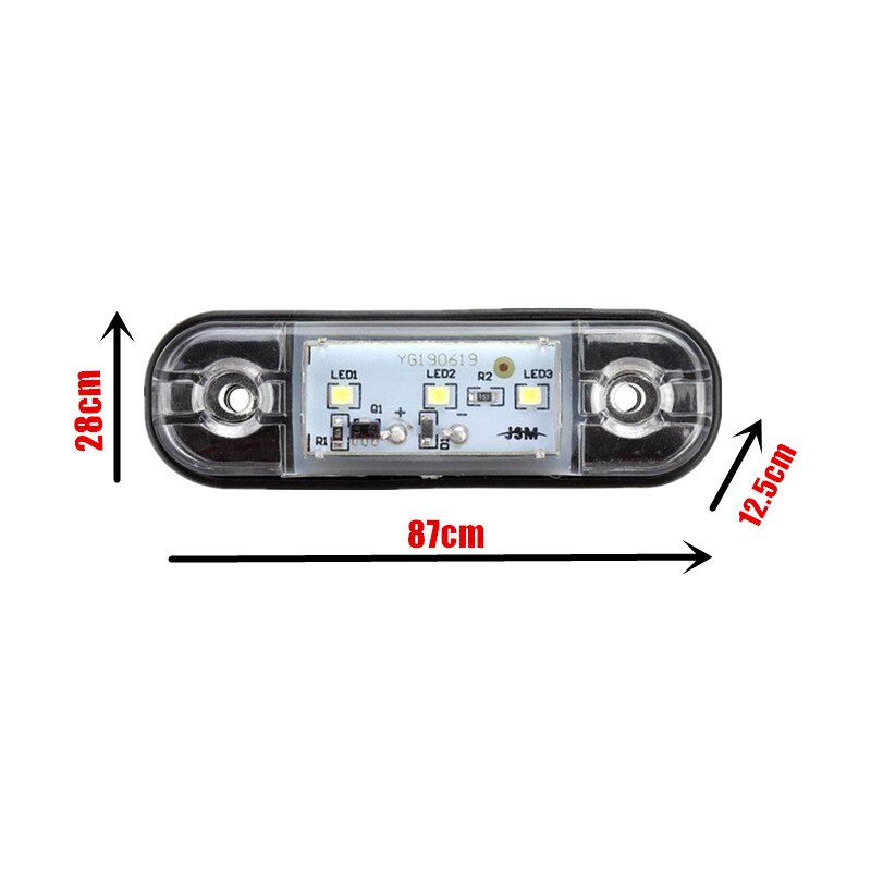 10 stk. hvidt led -markeringslygte trailerlygter ledede 24v lastbiltrailer -led -belysning sidemarkeringslys til lastbiler