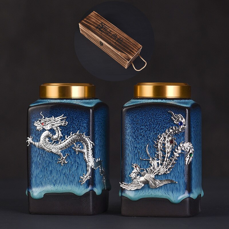 300ml porcelæn te-boks køkken opbevaring flasker mad stash krukke lufttæt lugtsikker beholder te kaffe opbevaring tank te krukke