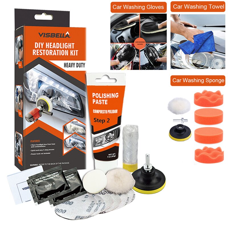 Auto Scheinwerfer Polierer Restaurator Polnischen Für Scheinwerfer Restaurierung Kit Washer Chemische Polieren Kit Wachs Für Auto Scheinwerfer: 13