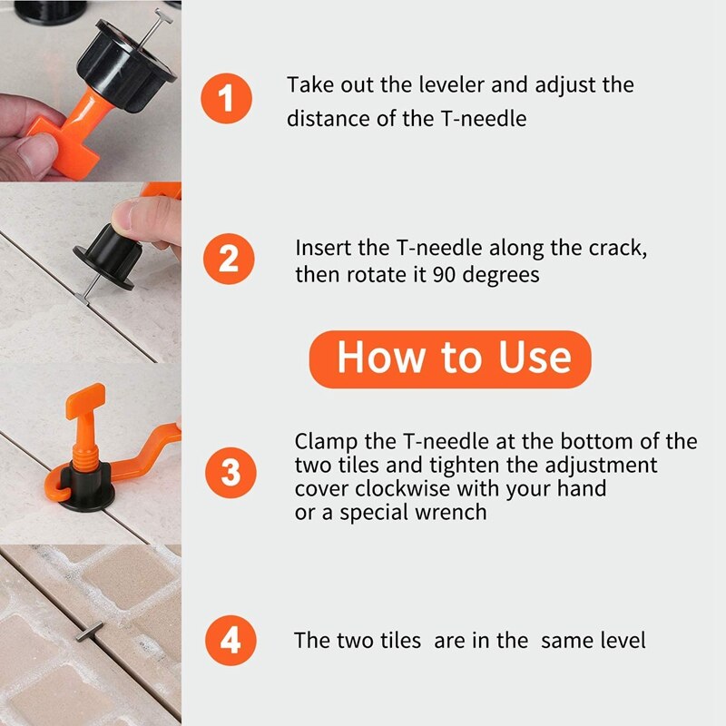 500Pcs Tile Leveling Clips 100Pcs Flat Ceramic Floor Wall Construction Tools Reusable Tile Leveling System Kit