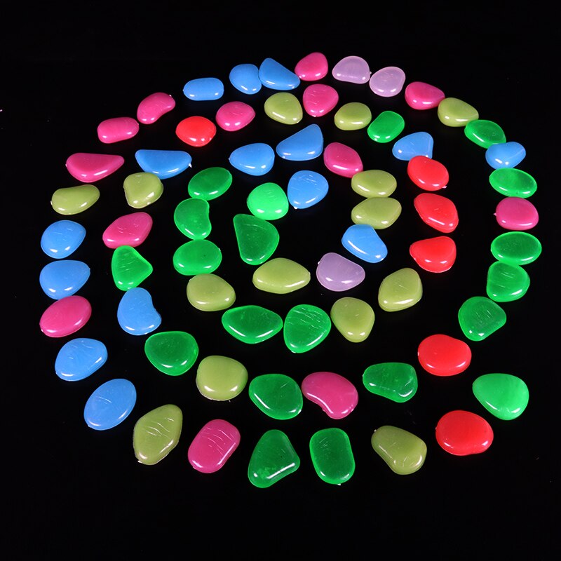 25/50 stücke Leucht Kiesel Felsen Garten Gang Dekorative Stein Glow In The Dark Felsen Für Fisch Tank Hause Garten Dekorationen