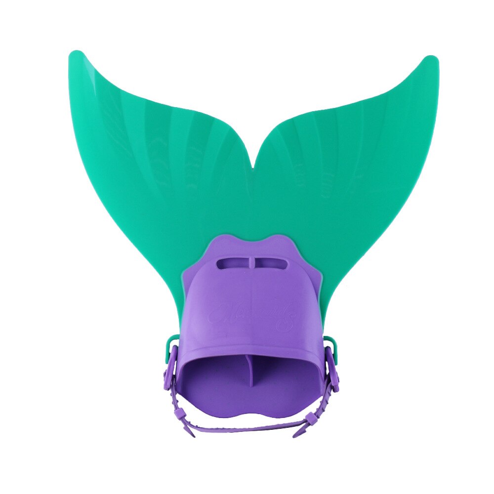 Mermaid Fins Monolithic Whale Tail Children's One-piece Fins Children's Fins Snorkeling Swimming Training Diving Supplies: Green