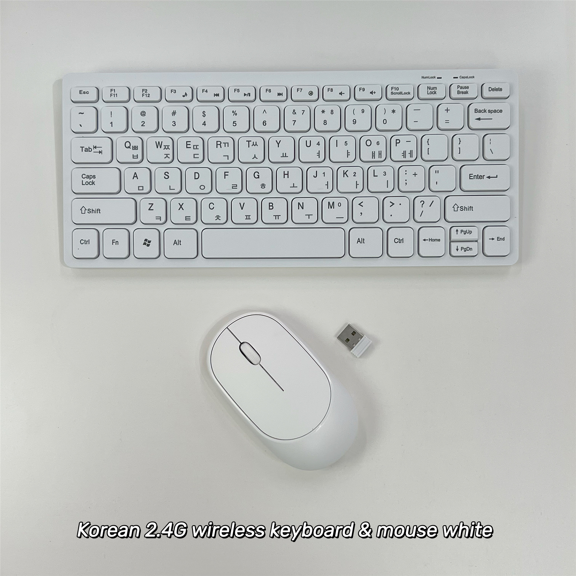 Korean 2.4G Wireless Keyboard and Mouse Protable Mini Keyboard Mouse Combo Set For Notebook Laptop Mac Desktop PC Computer