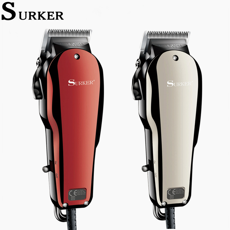Surker-tondeuse à cheveux professionnelle pour hommes, tondeuse à cheveux électrique, outil Vintage pour couper les cheveux, accessoire de coiffeur avec cordon de 1.9M