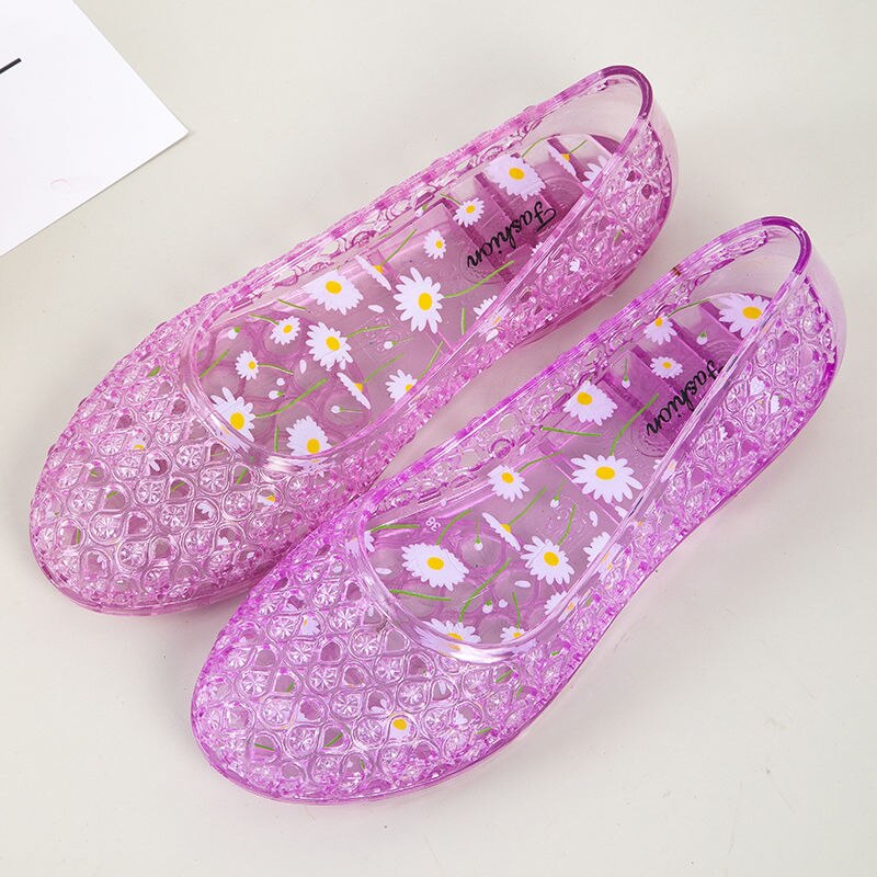 Sandalen Slippers Kristal Sandalen Vrouwelijke Vogel Nest Baotou Ademend Zachte Bodem Thuis Sandalen Moeder Sandalen V213: PurPle / 6