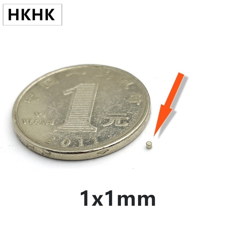 Hall Sensor Magneet 1X1 Mm Sterke Cirkelvormige Schijf Magneet Neodymium Magneet 1 Mm X 1 Mm