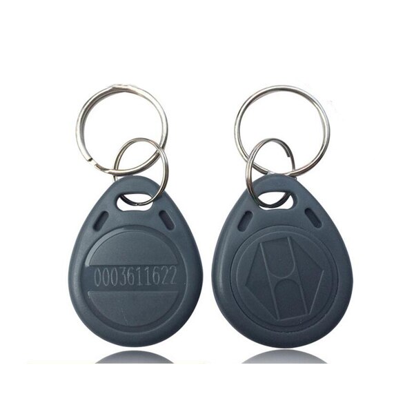 100pcs Waterproof EM4305 T5577 Copy Rewritable Writable Rewrite Duplicate RFID Tag Proximity ID Token Key Keyfobs Ring Clone Car: gray