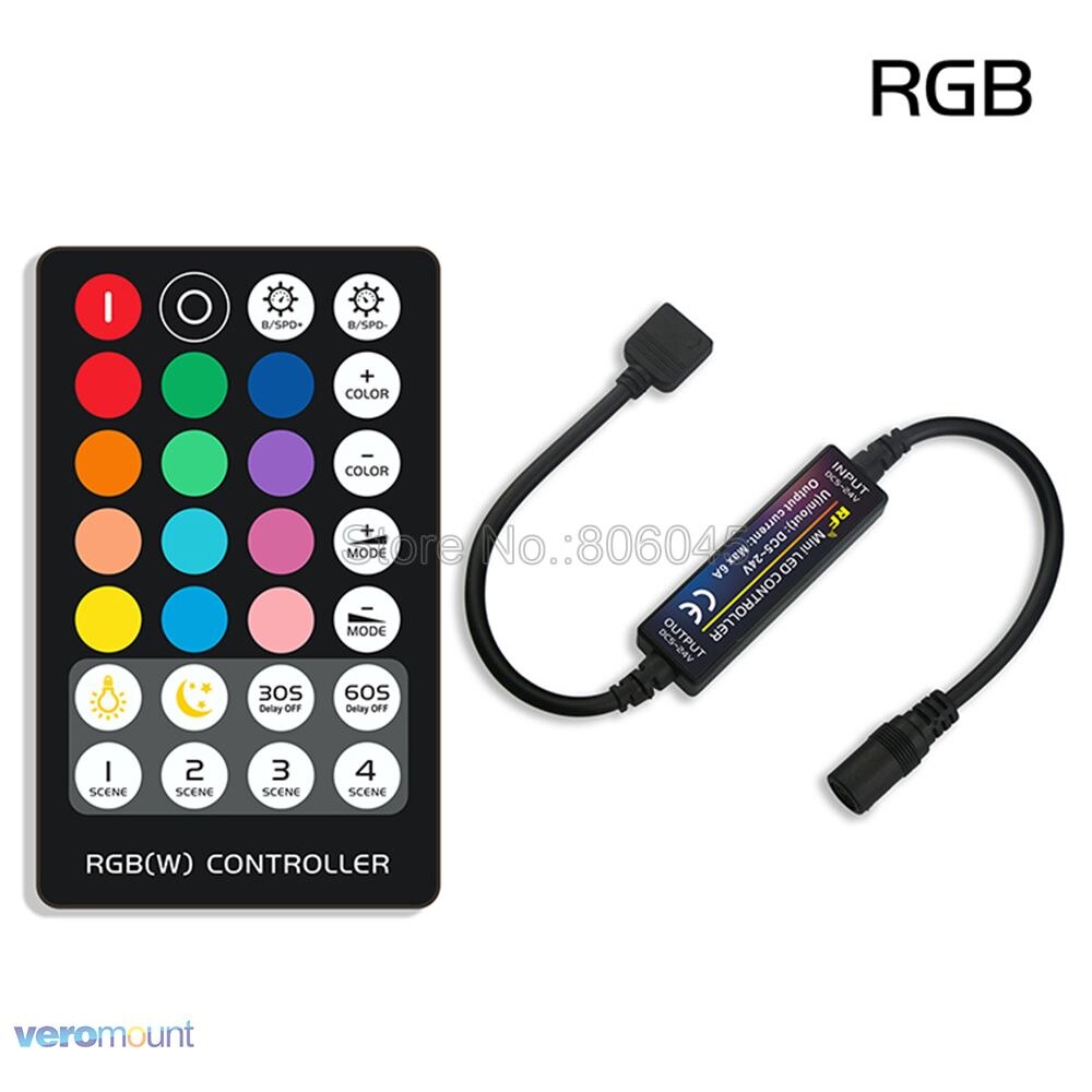 RF14 17 21 28 Key Mini Led Light Strip Controller Voor 5050 Dim Rgb Rgbw Rgbcct 4pin 5pin 6pin Led verlichting Tape Controller DC5-24V: RGB