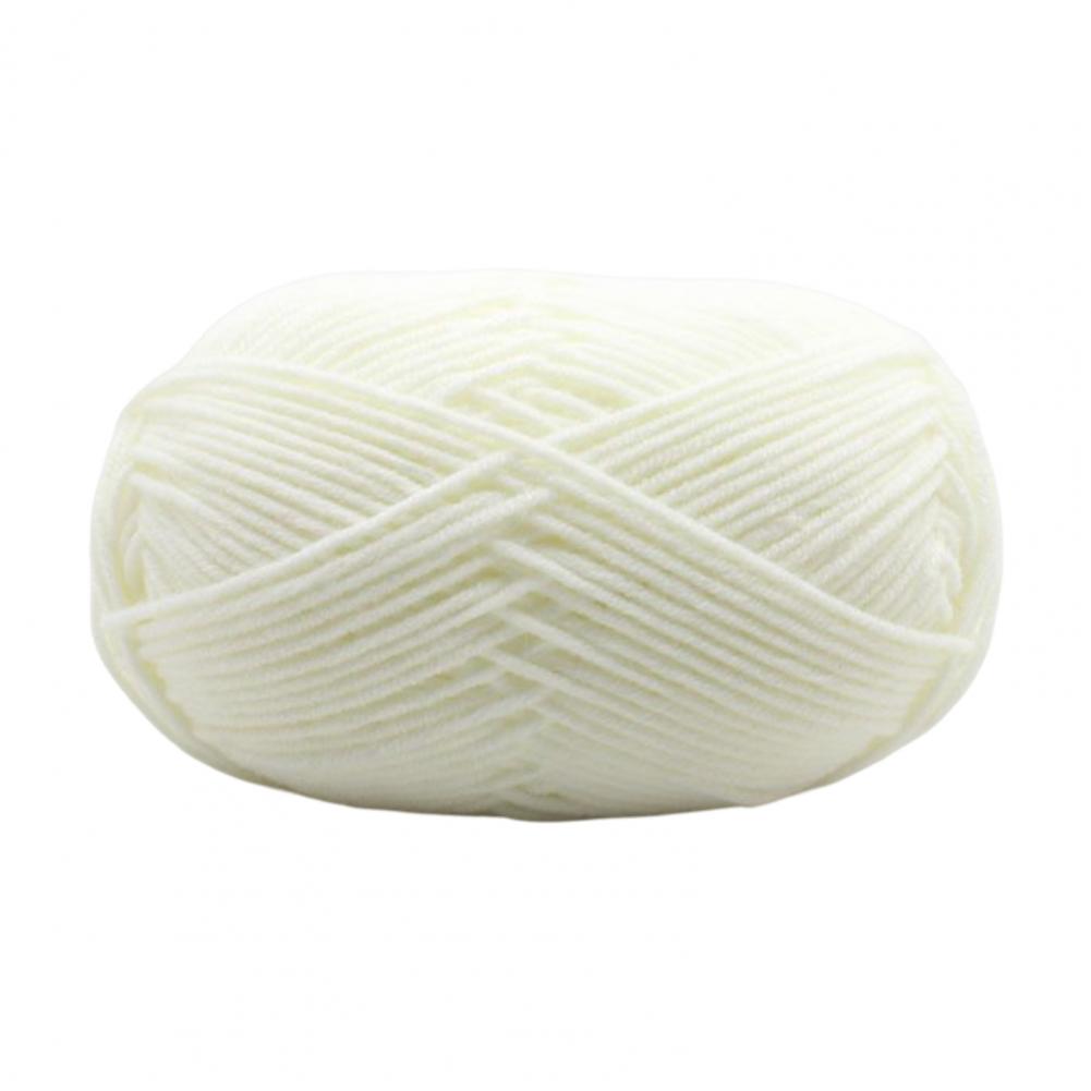 Fil de crochet en coton de lait 4 plis, ligne d'épaisseur, fil de laine ogo, , ultra doux, lework grossier, bricolage: WHITE
