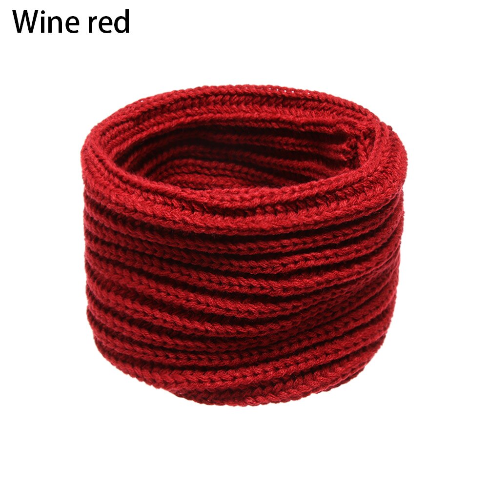 Nowe mody dzieci szalik dziewczyny chłopcy zima ciepły kołnierz szyi śliniaczek szaliki stałe dzianiny kołnierz zimowy ciepły szalik: wino czerwony