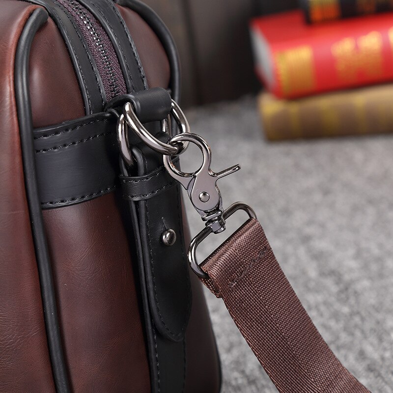 Folder File Bag Men's Handbag Laptop Bag Solid Zipper Retro Bag Briefcase Multifuctional Large Capacity Bag Office SuppliesLD055