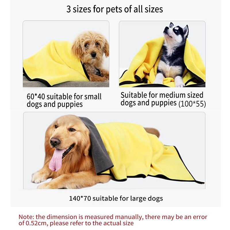 70x140cm Soft Fiber Dog Towel Microfiber Strong Absorbing Water Bath Pet Cat Puppy Dog Beach Towel Dry Hair Blanket Mattress