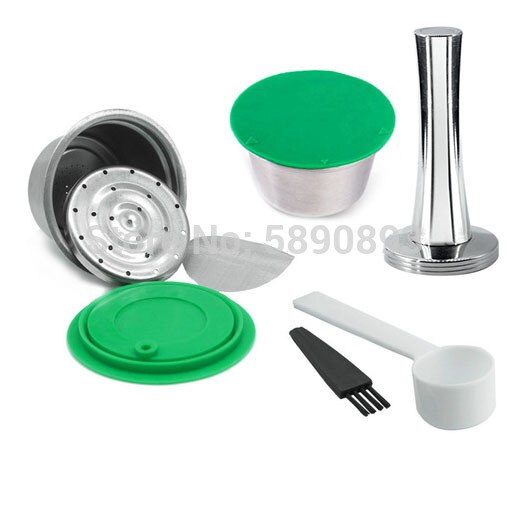 Cápsula de Metal de acero inoxidable, Compatible con máquina de café dolce gusto, cápsula reutilizable rellenable: 2pcs capsule set