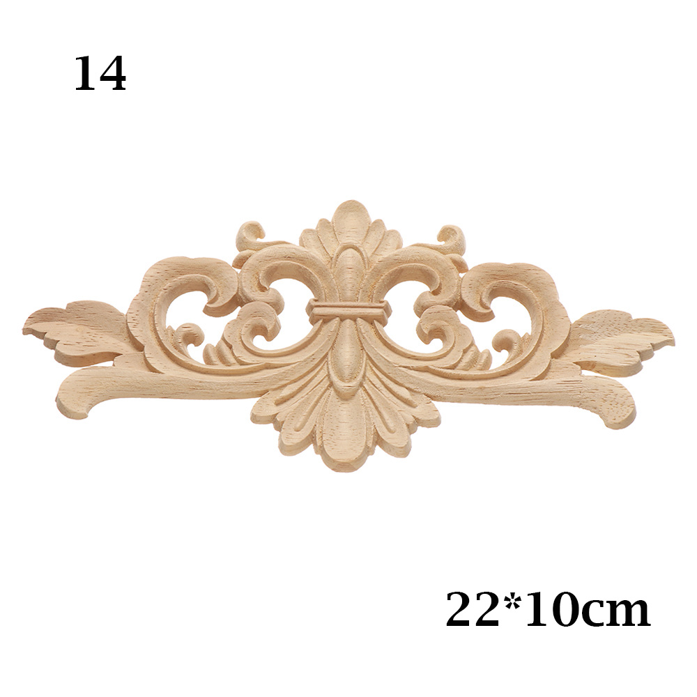 Multi-styles Unique Furniture Parts Rubber Natural Floral Wood Carved Corner Appliques Frame Wall Door Decoration Crafts: 14