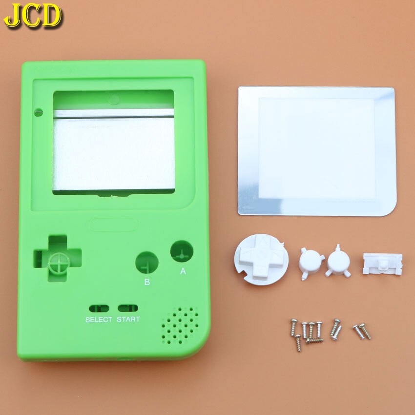 JCD 1PCS Plastic Full Case Cover Housing Shell Replacement for Gameboy Pocket Game Console for GBP Shell Case W/ Buttons Kit: E Green