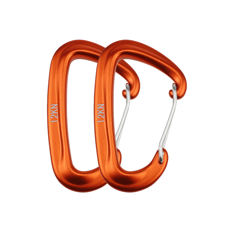 12KN Kleine klimkarabijnhaak D-vorm Bergbeklimmen Gesp Haak Veiligheidsslot Outdoor Camping Wandelen Sleutelhanger