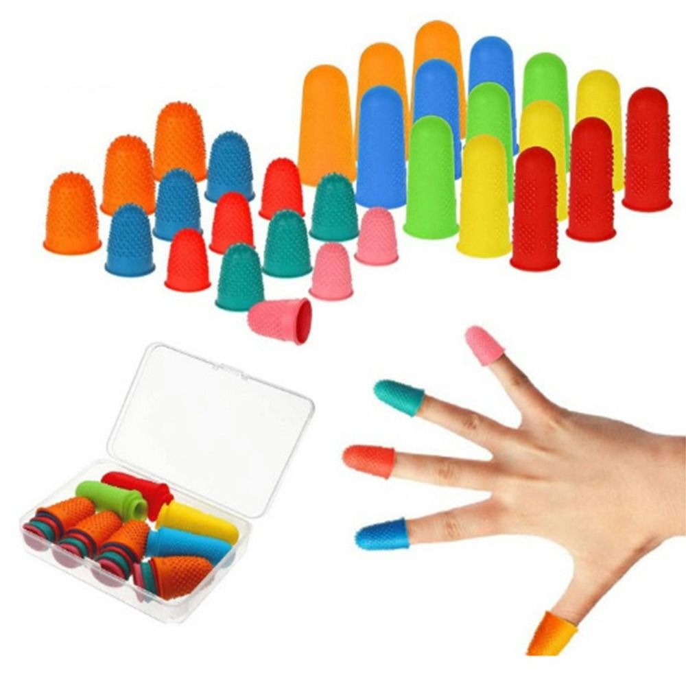 5/20 Stuks Natuurlijk Rubber Vingerbedden Borduurwerk Quilt Vingertop Beschermende Handschoenen Schoonmaken Accessoires Multicolor