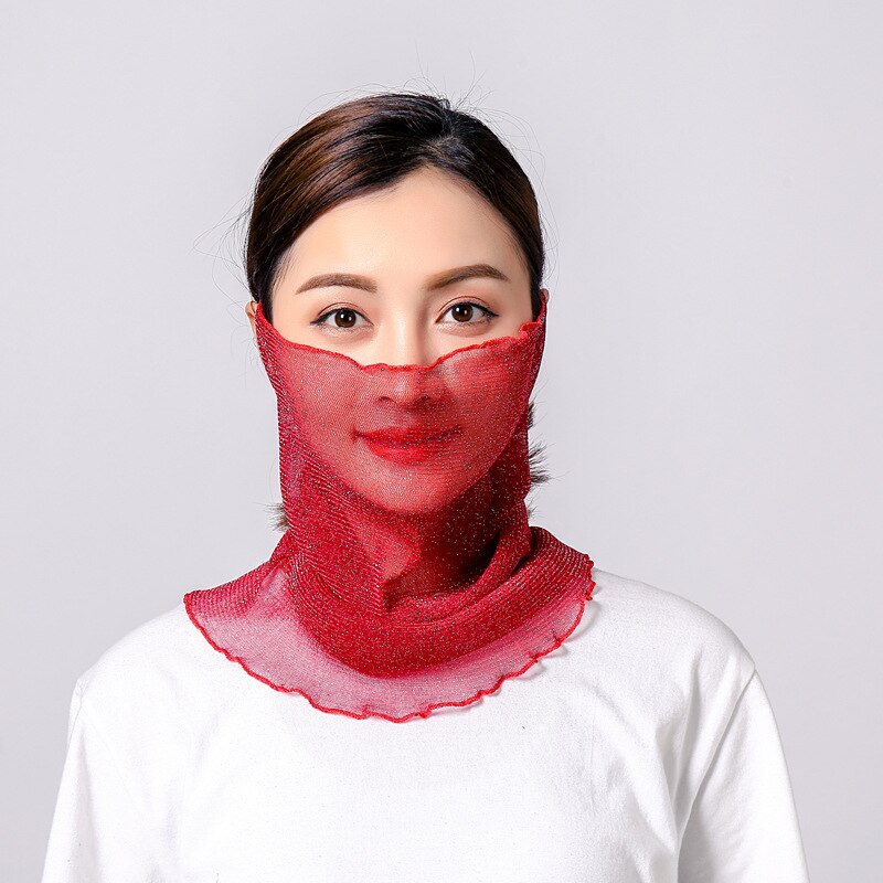 neue Gold seide Gesicht Maske Schutz Frauen Sonne Schals Hals Abdeckung fest drucken Dame Wandern Reiten Mund Schal Ring wickelt: 10
