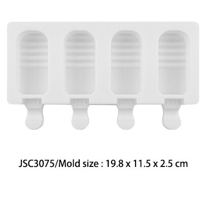 FUNBAKY Ice Cream Molds Silicone Popsicle Forzen Party With Wooden Sticks: Gray
