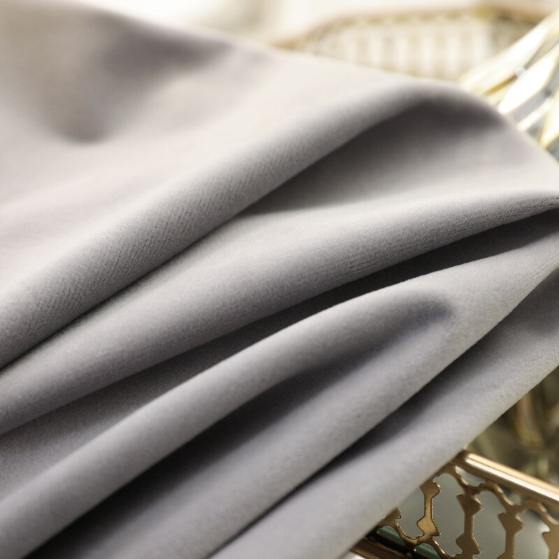 Rideaux de velours modernes pour les rideaux de fenêtre de salon de chambre à coucher rideau d'épaississement d'ombrage complet dans le luxe de cuisine: Gray / Gromment top