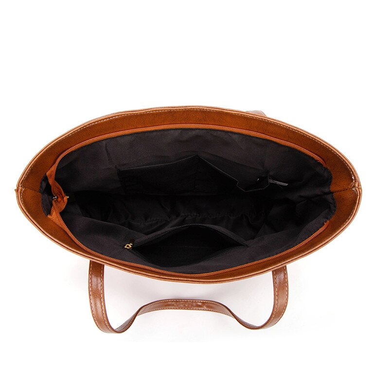 LYKANEFU Soft Oil Leaher Handbag Women's Hobo Shoulder Bags Top Handles Handbag Large Capacity Women Bag Shopping