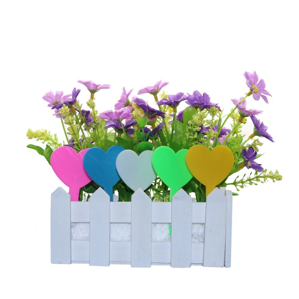 Plant Pot Heart-shaped Labels Decoration Tag Garden Seedlings Potted Flowers Plants Marking Signs 10 Pcs