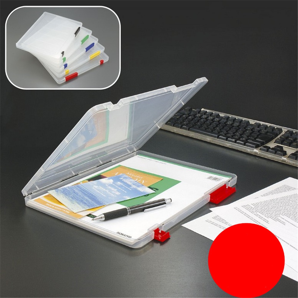 1pcs Clear Plastic Document Paper Filling Case A4 Transparent Storage Box File PP Office Organizer Invisible Storage Cases