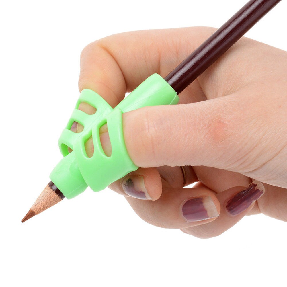 Grip Posture Correction Ergonomic Non-toxic Tools Children Pencil Holder Two Finger Writing Aid Grip Soft Training Silicone