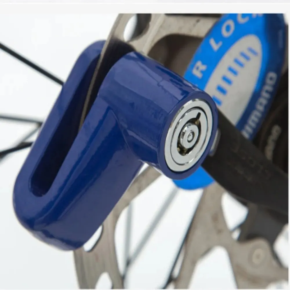 Blocco freno a disco antifurto KJOY per scooter elettrici - Blocco filo d'acciaio per la sicurezza di bici/moto: Blu