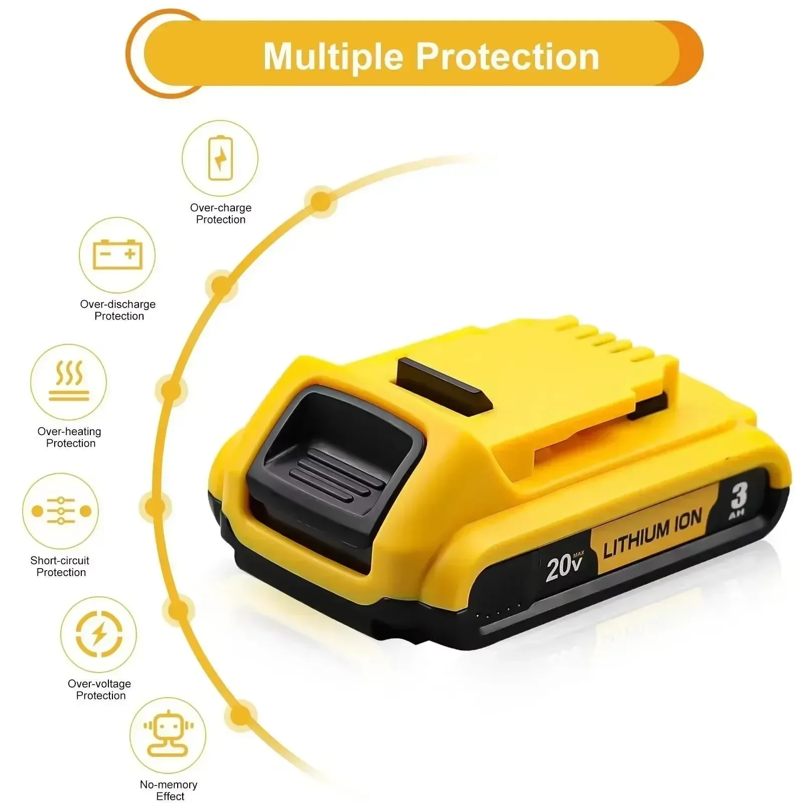 Für DeWalt 18v 20Volt Max Lithium-Ionen-Batterien 20V 3Ah DCB203 Li-Ionen-Batterie ErsatzDCB206 DCB205 DCB204 DCB200Energie Werkzeug