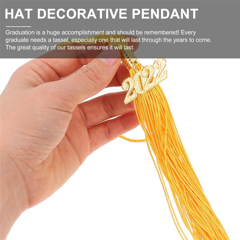 6Pcs 2022 Academic Graduation Cap Tassel with Gold 2022 Year Charm Pendant Mixed Color Uniforms Student Souvenir Supplies