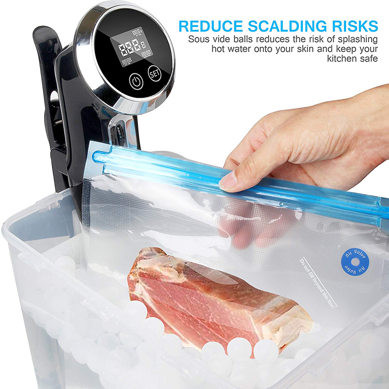 Bolas Sous Vide sin BPA, 200 bolas con bolsa de secado, cocinas de precisión, inmersión que circula reduce la pérdida de calor, evaporación del agua