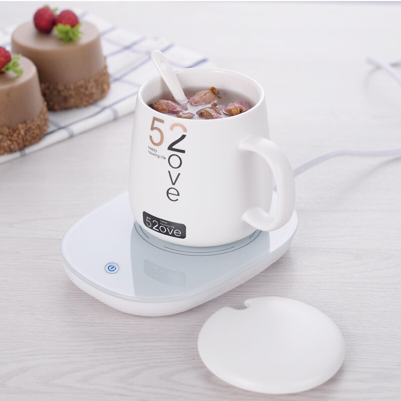 55 graders varm uppvärmningsbana usb automatisk eluppvärmningsunderlägg isoleringsplatta hemmakontor kaffe te mjölk varmare koppmatta: 3