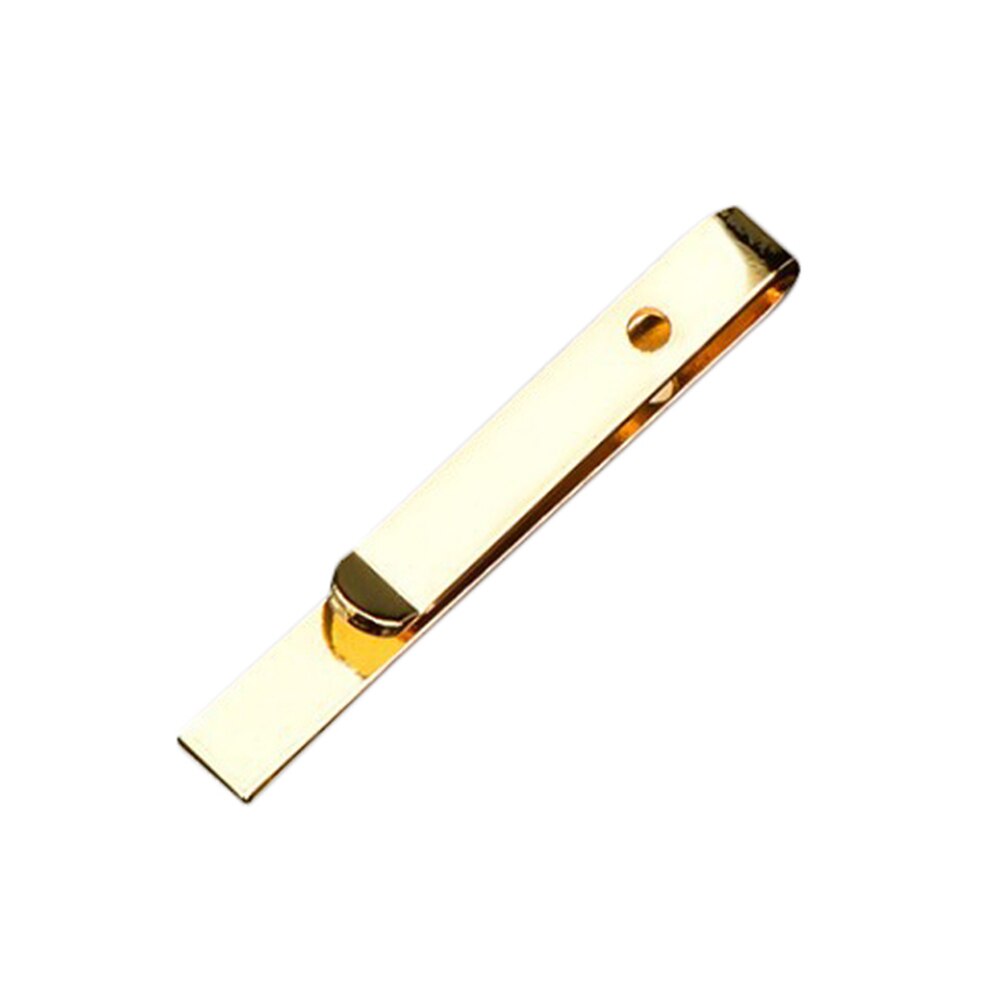 Metal kobber sølv guld slips klip sort sølv farve metal slips slips mænd fest business simple smykker tilbehør: Guld