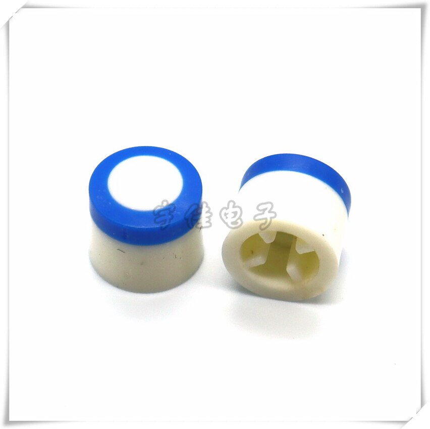 Tapa de llave de plástico de dos colores de 10 × 9MM, 5 piezas, adecuada para tapa de interruptor de autobloqueo de cabeza redonda/tapa de llave de alimentación de Cabeza Cuadrada: White and blue