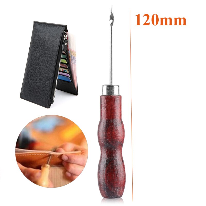 1 Stalen Stitcher Naaien Priem Zakken Gat Haak Diy Handgemaakte Lederen Craft Tool Plastic Handvat Kegel Naald Schoen Reparatie Naald: B-120mm