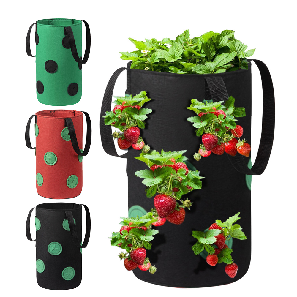 Bolsas de plantación de tela de fieltro, maceta de cultivo de fresa, bolsa de cultivo colgante de jardín Vertical con 12 bolsillos de visualización