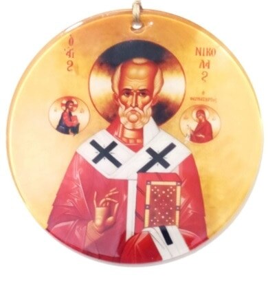 Virgin Mary En Holly Heiligen Glas Muur Decor, St Yeremiah,St Nicholas, Virgin Mary Decor, christian Home Decor