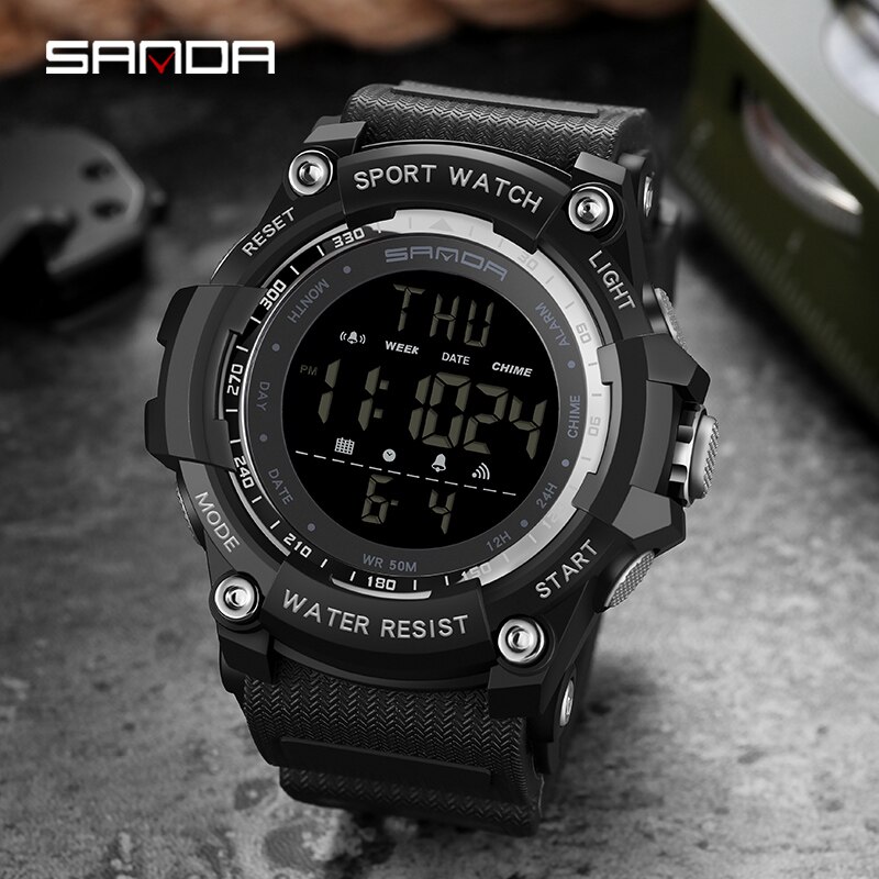 Top Horloge 50M Waterdicht Heren Horloges Stopwatch Quakeproof Digitale Horloge Mode Man Sport Klok Sanda Horloges
