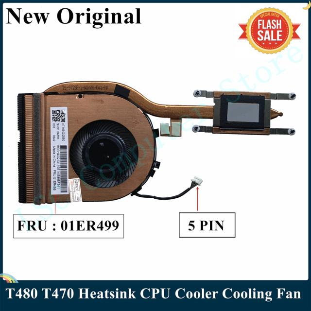 Lsc-ventilador de refrigeração de cpu, modelo novo e original para thinkpad t480, t470, dissipador de calor, uma placa gráfica integrada 01er498 01ax926 01er499 01er497: Default Title