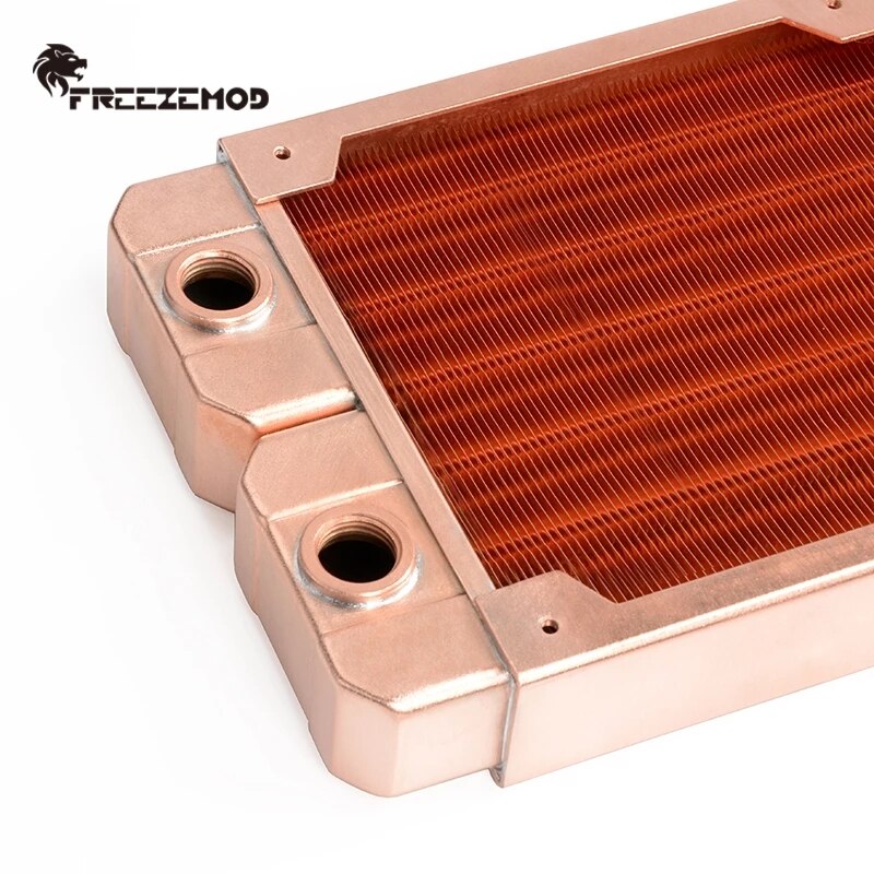 Freezemod Cool World 120Mm Volledige Koper Waterkoeling Radiator Warmtewisselaar Dikke G4&#39;&#39; Draad Voor 12Cm Fan