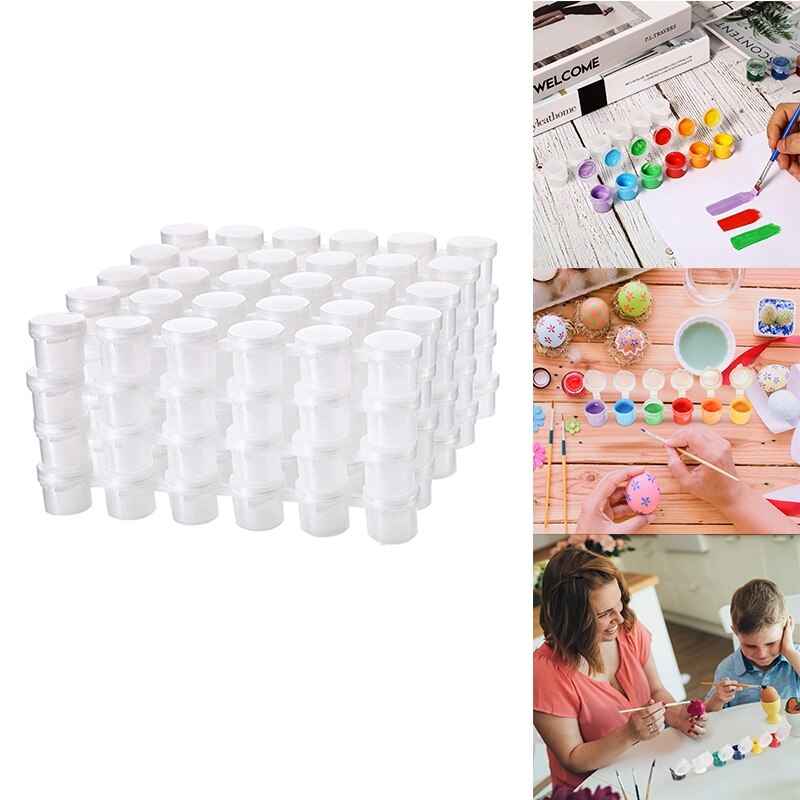 24 Strips Lege Verf Strips Verf Cup Potten Clear Storage Containers Schilderen Arts Ambachten Levert 144 Potten In Totaal