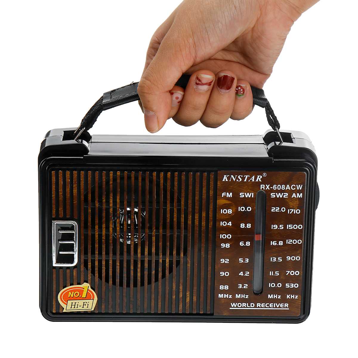 LEORY RX-608AC DC 3V Portable Full Channel Retro Radio High Sensitivity FM AM SW1 SW2 Radio 4 Band Radio for Old People