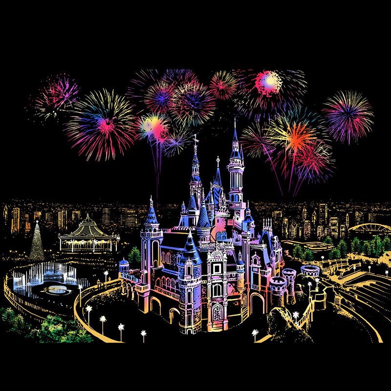 Colorful City Series Night Scratch Painting World Scenery Scratch Painting DIY Birthday for Kids: 04