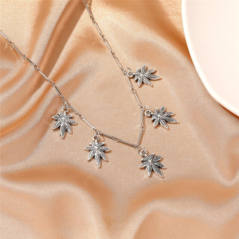 Maple Leaf Halskette Für Frauen Männer Mädchen Unkraut Kraut Blatt Anhänger Halskette Hip Hop Unisex Anlage Schmuck Trendy Hals neue